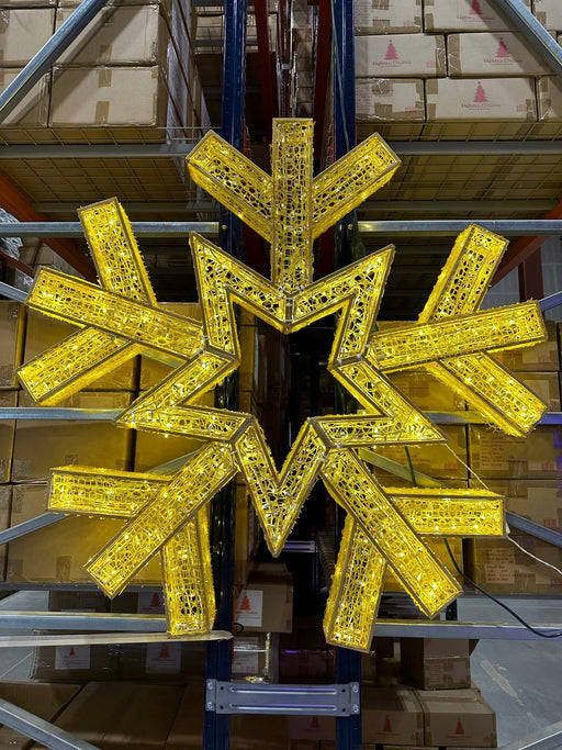 3D 5ft Commercial Snowflake - Warm White Lights for Christmas