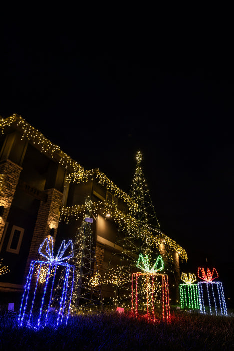 3D Giftbox Wire Decor - 21" Lights for Christmas
