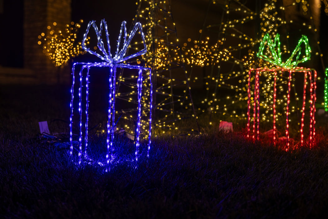 3D Giftbox Wire Decor - 21" Lights for Christmas