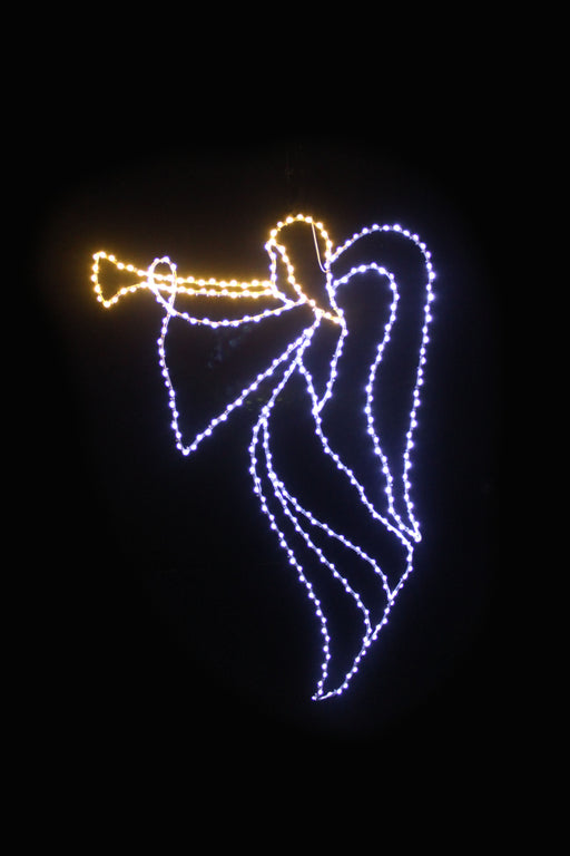 Angel with Horn - Facing Left Lights for Christmas 