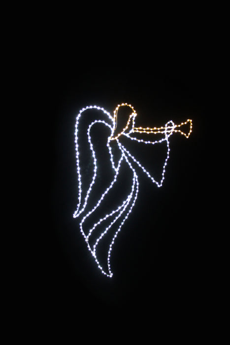 Angel with Horn - Facing Right Lights for Christmas
