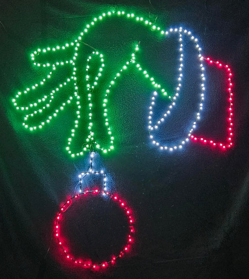 Grinch Hand with Ornament Lights for Christmas