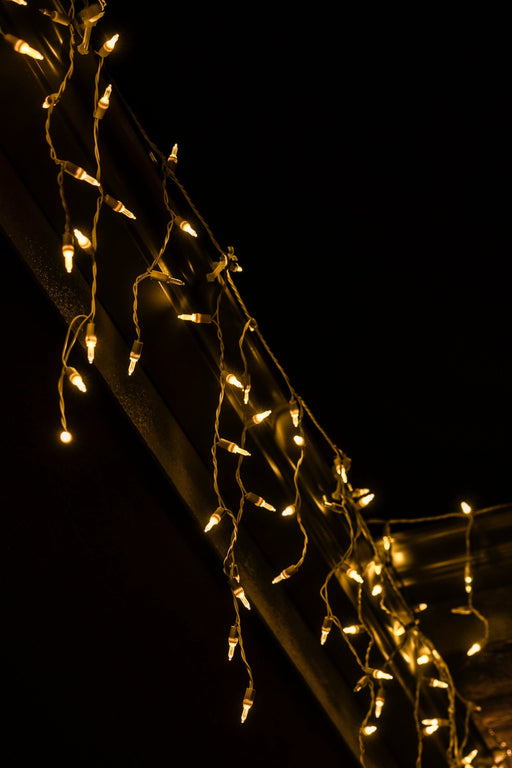 LED 100 Icicle Light T5 - Warm White Twinkle Lights for Christmas