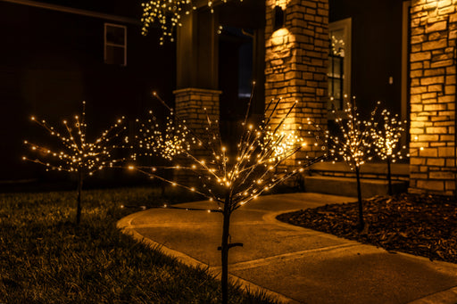 LED 36" Glimmer Spray Warm White with Twinkle Bulbs Spheres Lights for Christmas