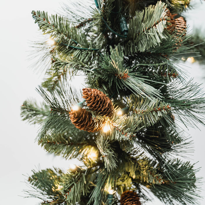 Mixed Evergreen Garland Wreaths & Garland Lights for Christmas 9' Warm White