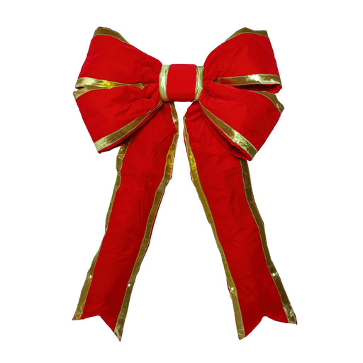 Red Bow with Gold Trim Bows & Decor Lights for Christmas
