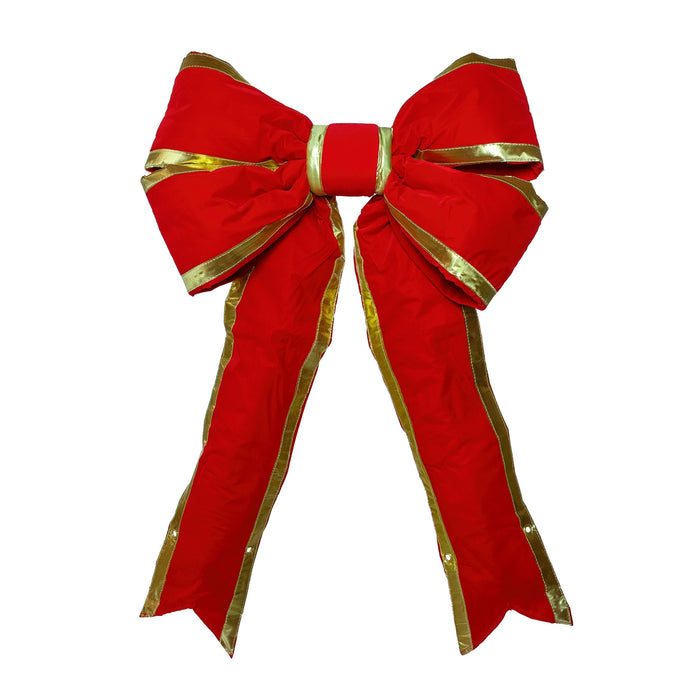 Red Bow with Gold Trim Bows & Decor Lights for Christmas