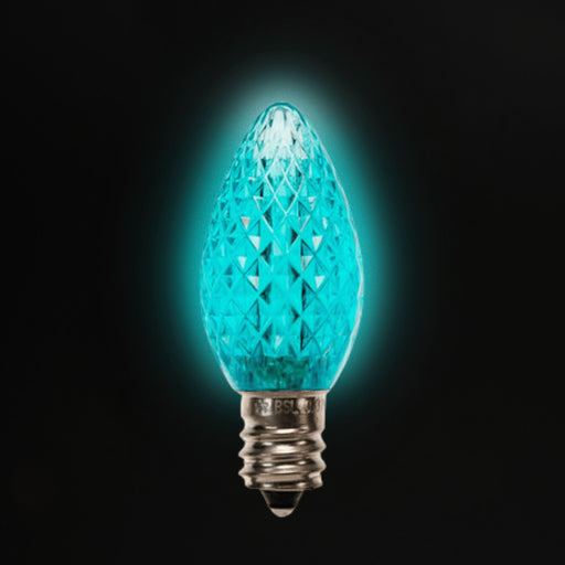 C7 LED Bulbs (25 Bulbs) Bulbs Lights for Christmas Teal