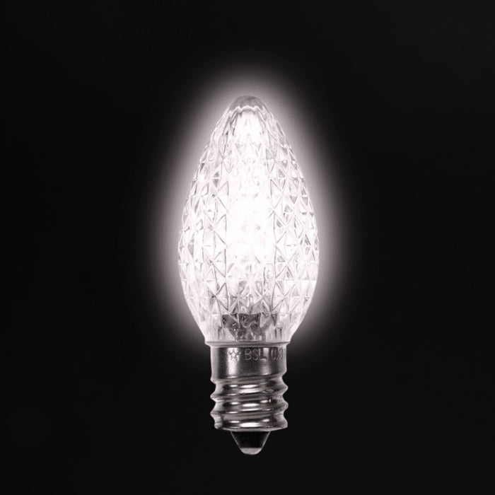 C7 LED Bulbs (25 Bulbs) Bulbs Lights for Christmas Pure White