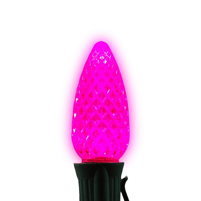 C9 LED Twinkle Bulbs Bulbs Lights for Christmas Pink