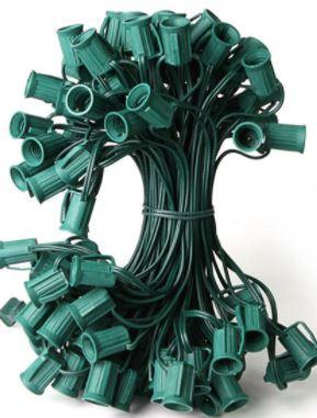 C7 25' Stringer w/25 sockets - 12" Cords & Connectors Lights for Christmas
