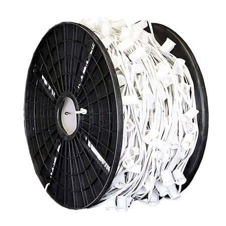 C7 Cord - White (18 AWG/SPT1) 1,000ft reel Cords & Connectors Lights for Christmas