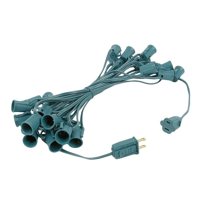 C9 25' Stringer w/25 sockets - 12" Cords & Connectors Lights for Christmas