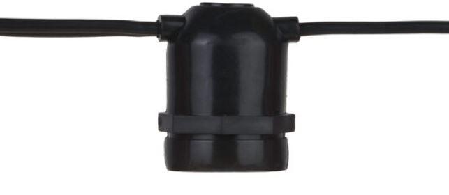 S14 SPT2 Black Cord - 24" spacing - 50' - No Drop Sockets Cords & Connectors Lights for Christmas