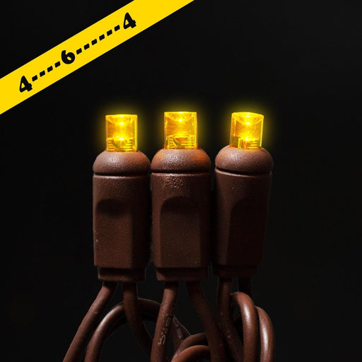 5mm Light Set 50ct Balled-4"- 6" Spacing (BW) Light Sets Lights for Christmas Yellow