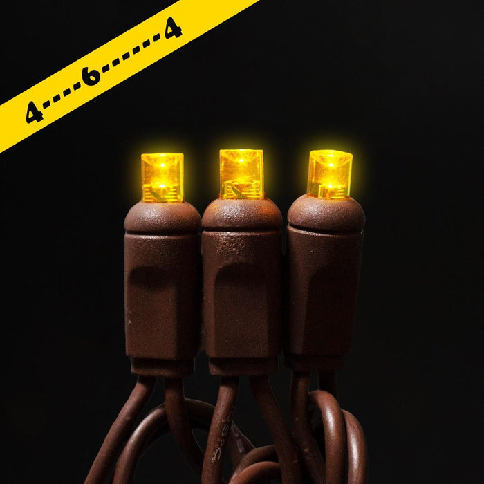 5mm Light Set 50ct Balled-4"- 6" Spacing (BW) Light Sets Lights for Christmas Yellow