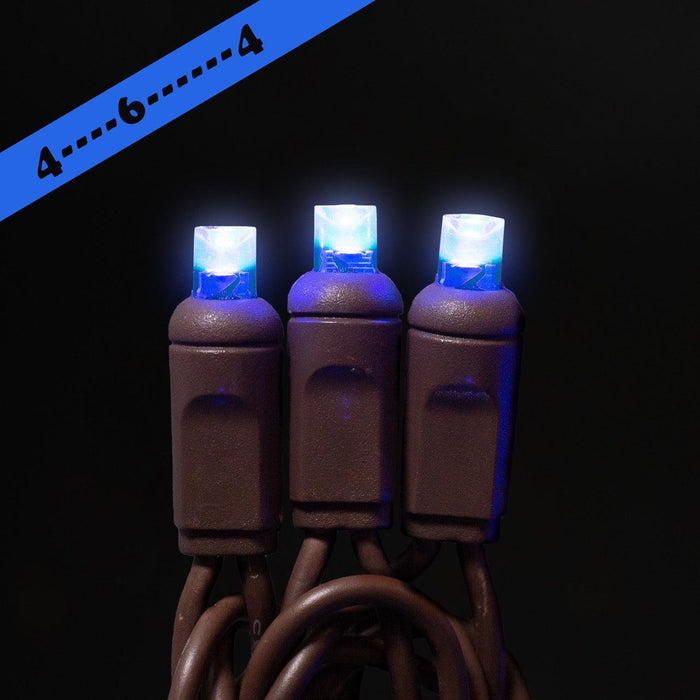 5mm Light Set 50ct Balled-4"- 6" Spacing (BW) Light Sets Lights for Christmas Blue