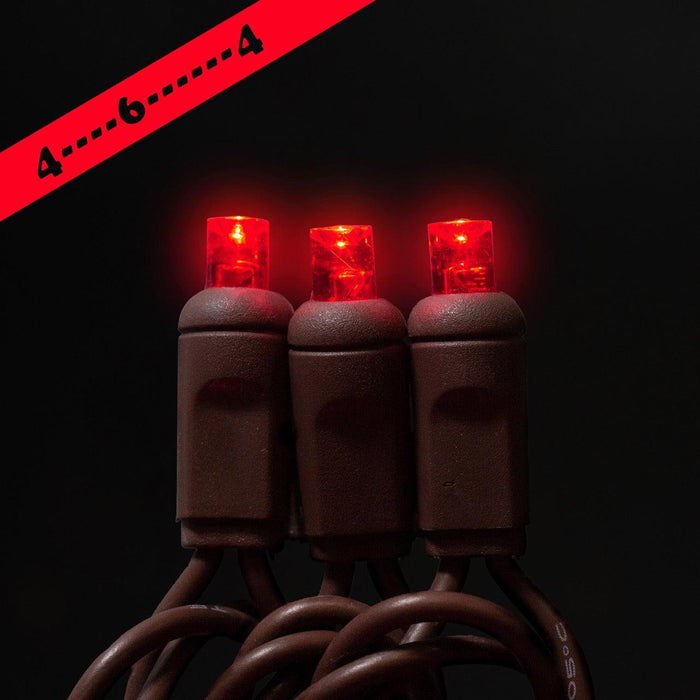 5mm Light Set 50ct Balled-4"- 6" Spacing (BW) Light Sets Lights for Christmas Red