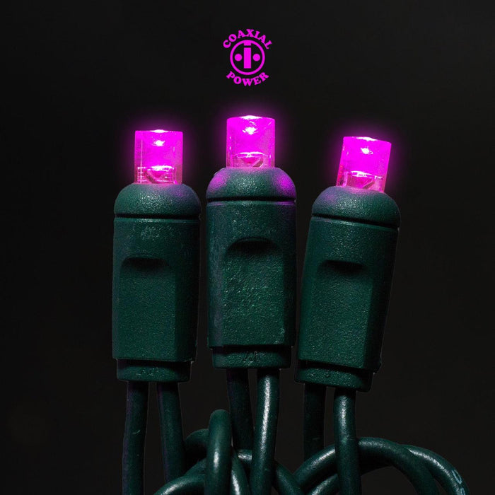 5mm Light Set 70ct Balled- 4" Spacing (Coaxial) (GW) Light Sets Lights for Christmas Pink
