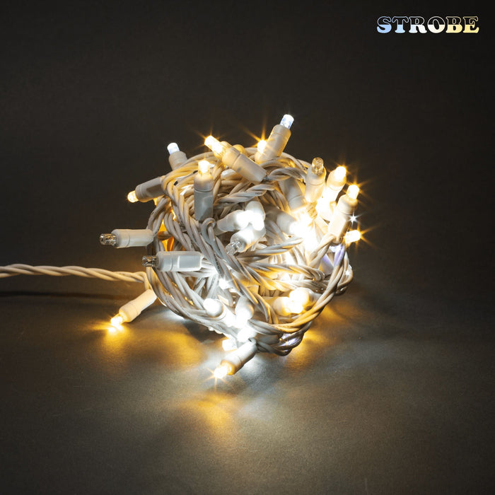 5mm Light Set 70ct Strobe Balled-4" Spacing (21') (WW) Light Sets Lights for Christmas