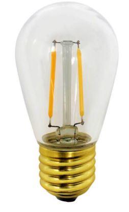 S14 Patio Bulb 12volt - LED (2) Filament Warm White (boxed - 25) Lights for Christmas