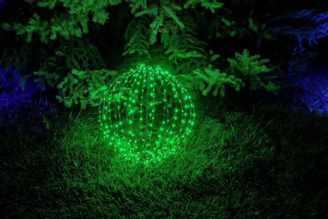Foldable Sphere White Wire Spheres Lights for Christmas RGB 15"