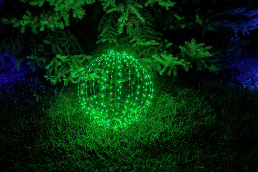 Foldable Sphere White Wire Spheres Lights for Christmas RGB 15"