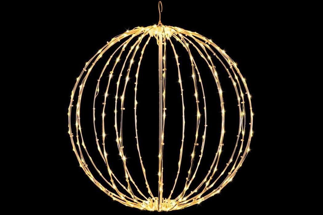 Foldable Sphere White Wire Spheres Lights for Christmas Warm White 15"