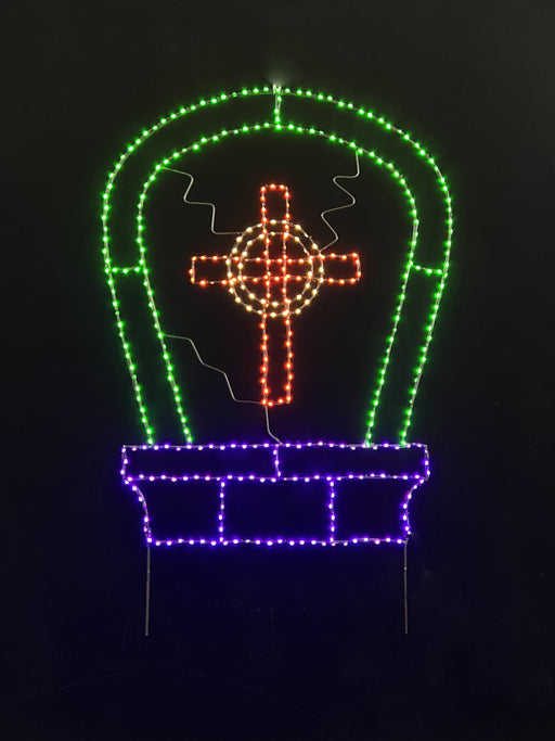Tombstone - Cross - 40" Lights for Christmas