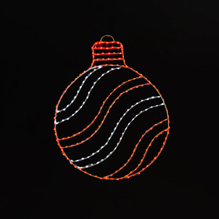 Round Ornament 30" Wire Décor Wire Décor Lights for Christmas Candy Cane