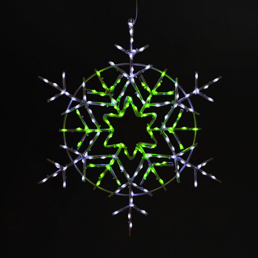 Snowflake 20" Wire Décor Wire Décor Lights for Christmas Green