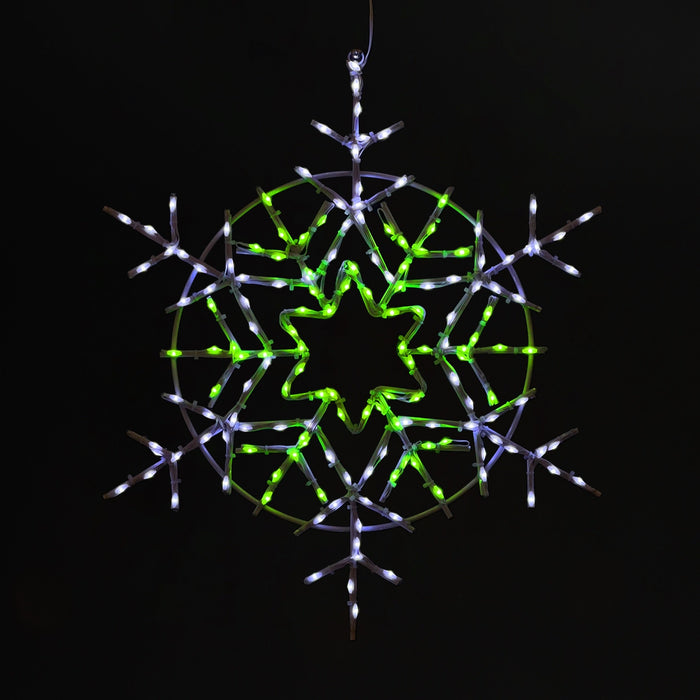 Snowflake 20" Wire Décor Wire Décor Lights for Christmas Green