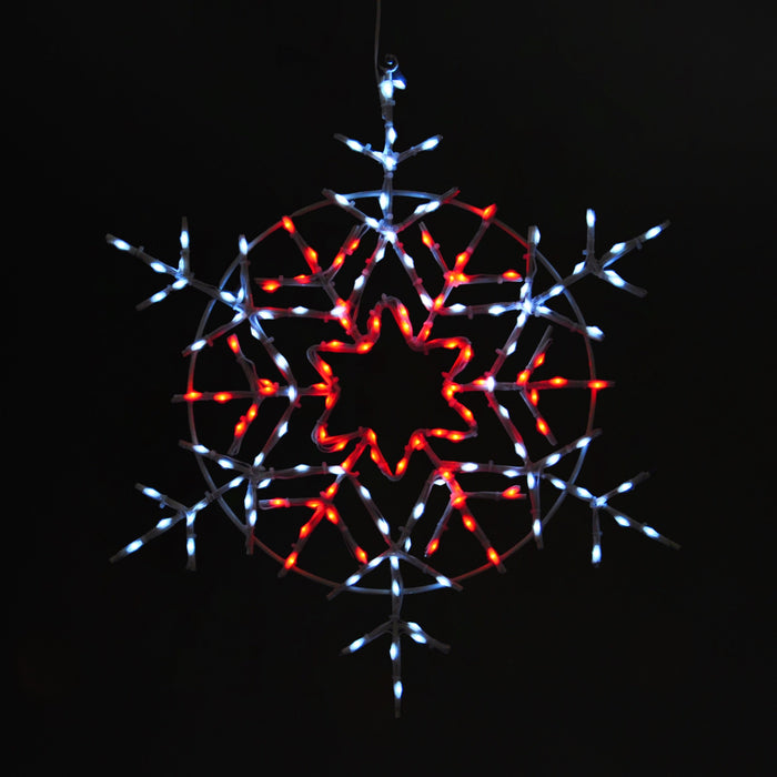 Snowflake 20" Wire Décor Wire Décor Lights for Christmas Red
