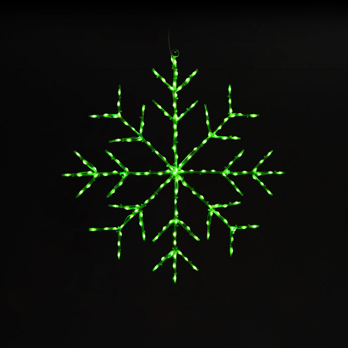 Snowflake 24" Wire Décor Wire Décor Lights for Christmas Green