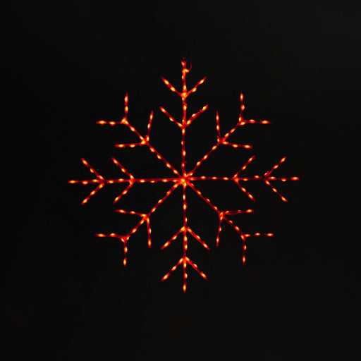 Snowflake 24" Wire Décor Wire Décor Lights for Christmas Red