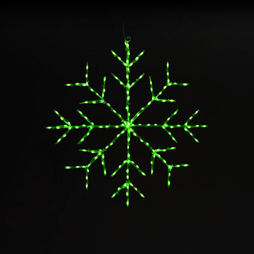Snowflake 30" Wire Décor Wire Décor Lights for Christmas Green