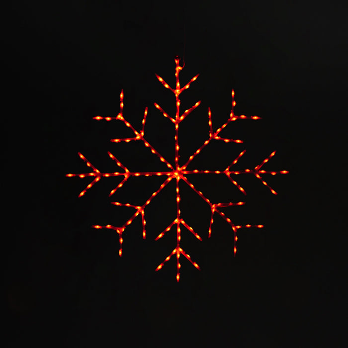 Snowflake 30" Wire Décor Wire Décor Lights for Christmas Red