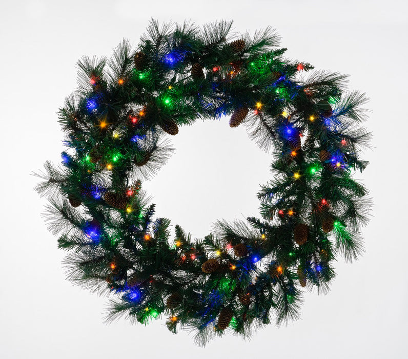 Mixed Noble Wreath Wreaths & Garland Lights for Christmas 36" Multi