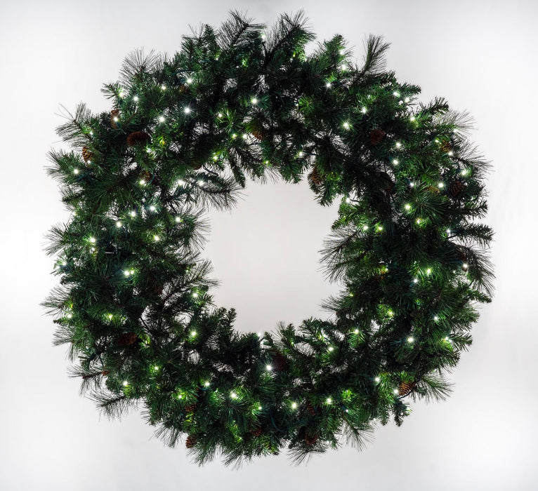 Mixed Noble Wreath Wreaths & Garland Lights for Christmas 30" Pure White