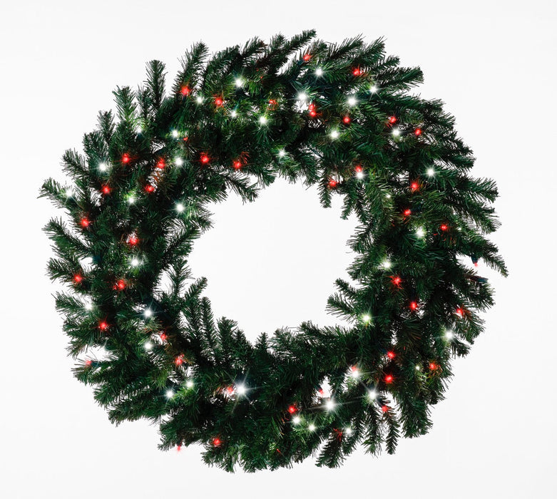 Sequoia Fir Wreath Wreaths & Garland Lights for Christmas 36" Candy Cane 