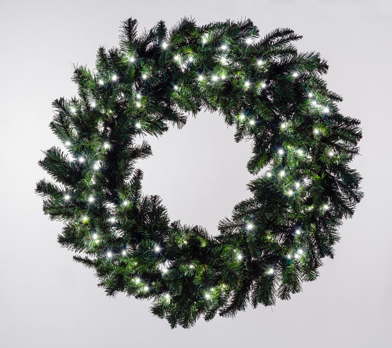 Sequoia Fir Wreath Wreaths & Garland Lights for Christmas 48" Pure White