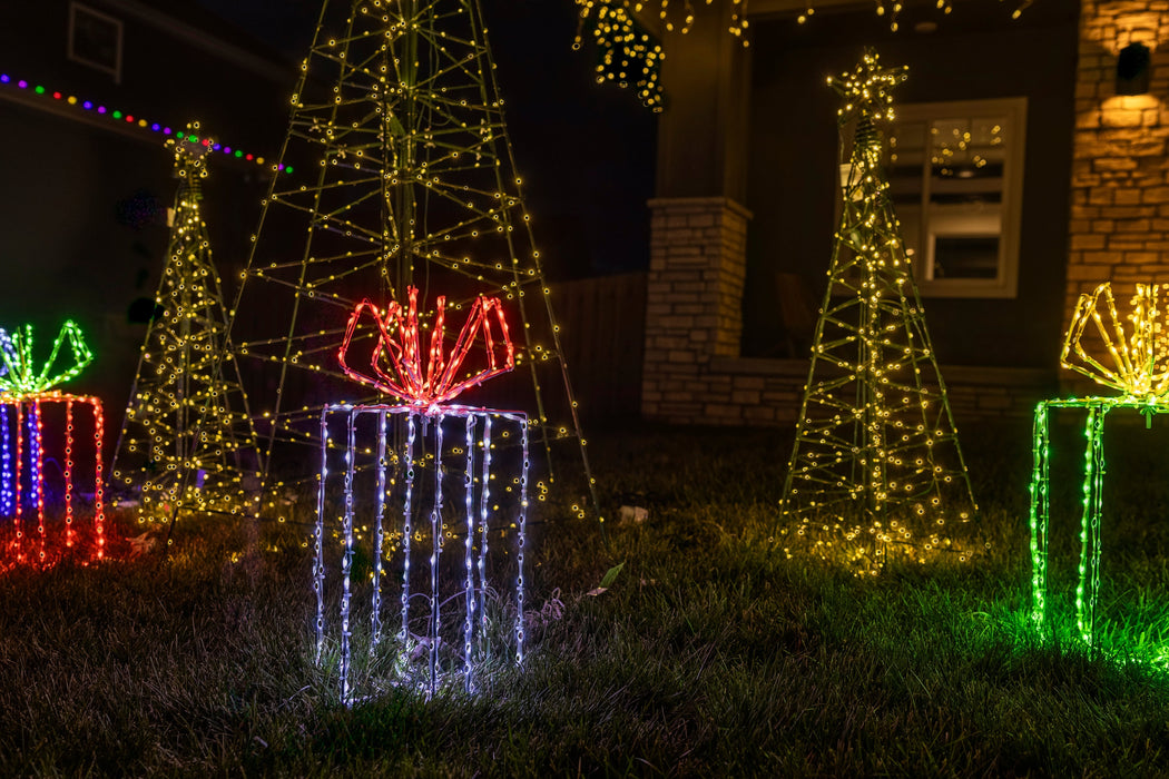 3D Giftbox Wire Decor - 21" Lights for Christmas 