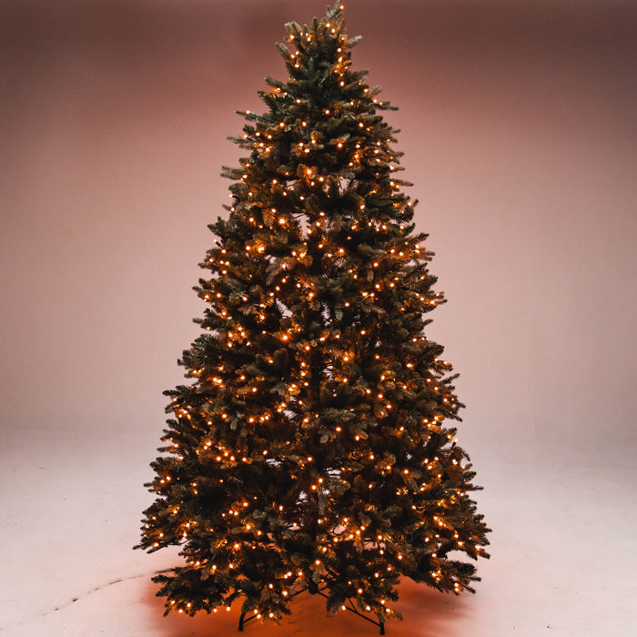 8' Noble Fir Deluxe Christmas Tree - Color Changing RGB Trees Lights for Christmas 