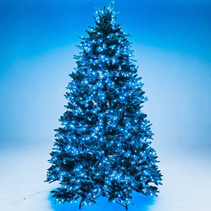 8' Noble Fir Deluxe Christmas Tree - Color Changing RGB Trees Lights for Christmas 