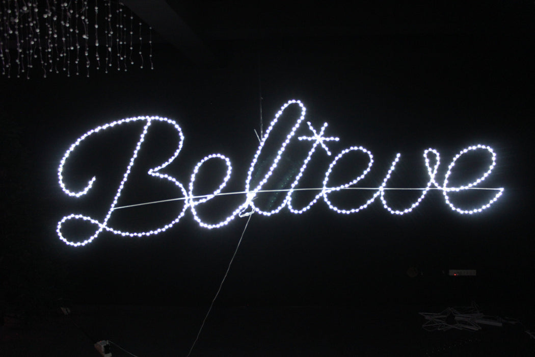 Believe LED Sign Wire Décor Lights for Christmas 