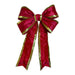 Nylon Red Bow with Gold Trim Bows & Decor Lights for Christmas 