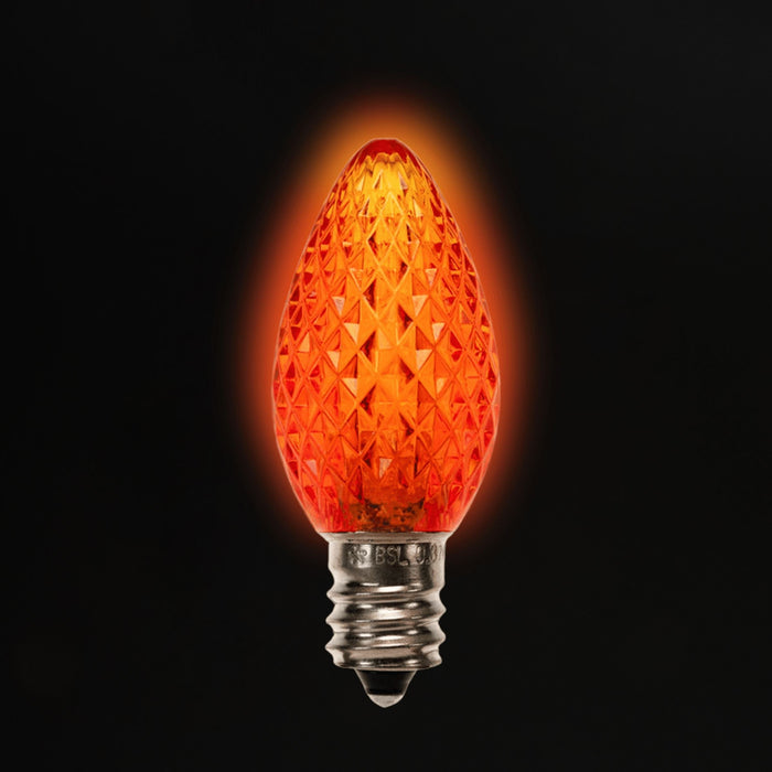 C7 LED Bulbs (25 Bulbs) Bulbs Lights for Christmas Orange 