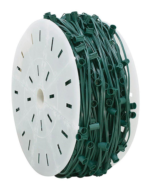 C7 Cord - Green (18 AWG/SPT1) 1,000ft reel Cords & Connectors Lights for Christmas 12" 