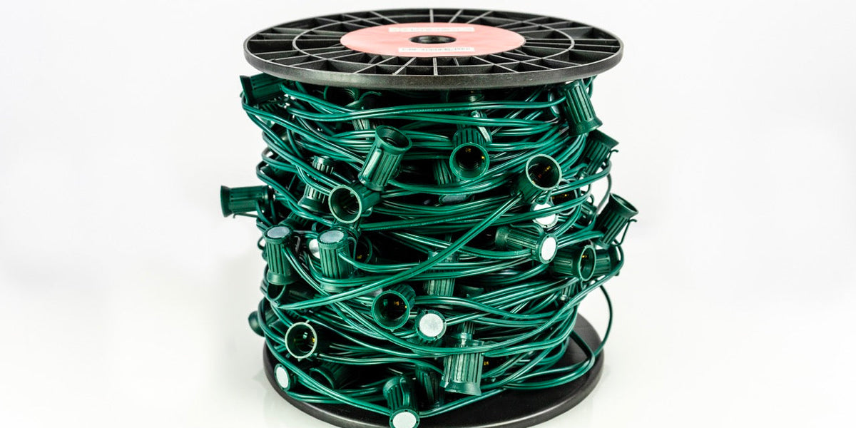 C9 C7 Cord Magnetic Green 18 AWG SPT1 reel Lights for