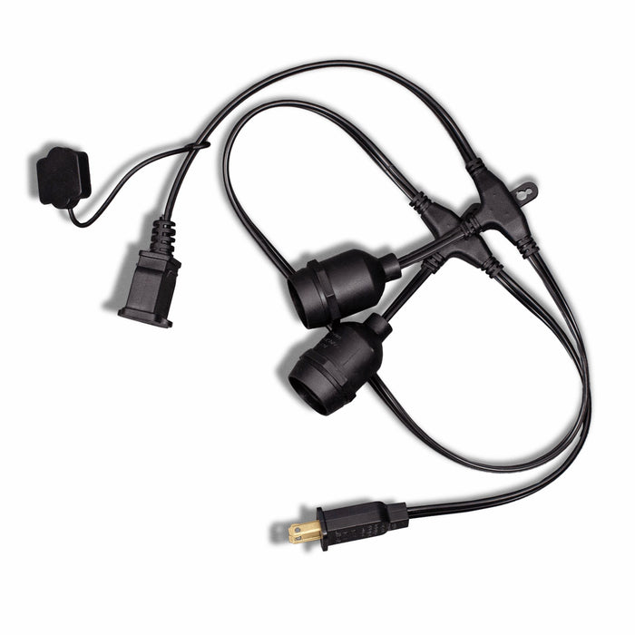 S14 SPT2 Black Cord - 24" spacing - 50' - Drop Sockets Cords & Connectors Lights for Christmas 